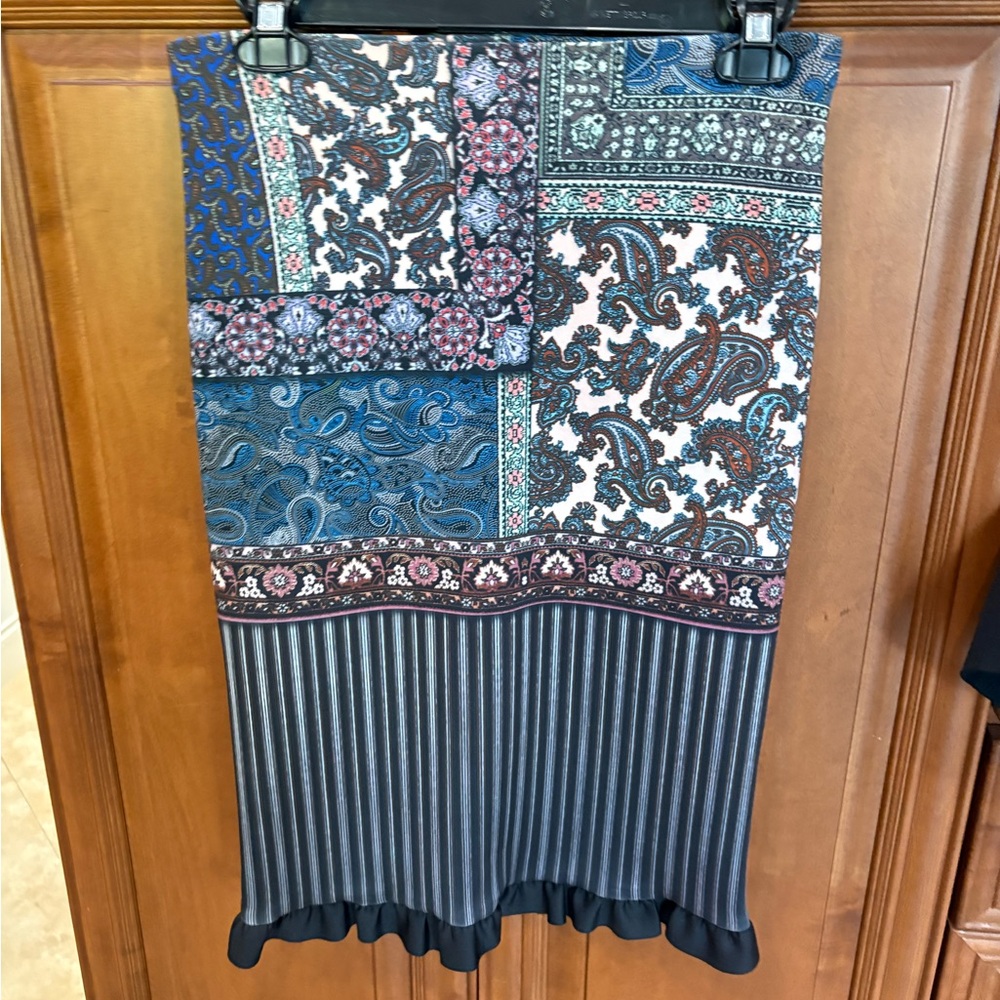 Paisley Patchwork Midi Skirt